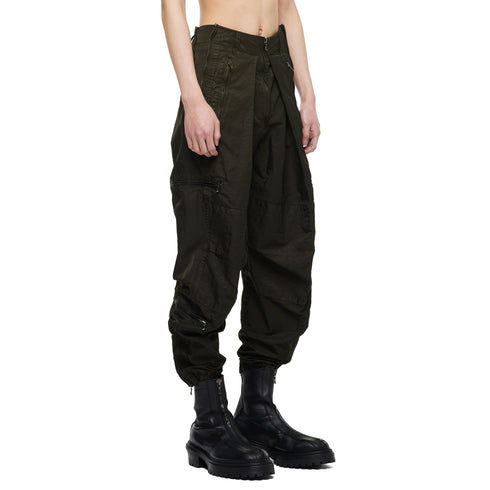 JULIUS 957PAM15 Dark Khaki / Flight Zip Pants