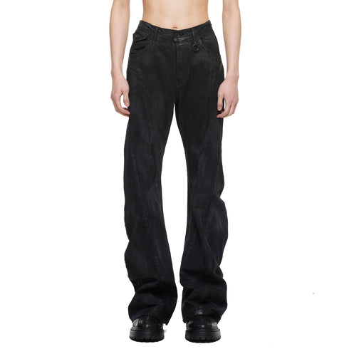 JULIUS 957PAM12 Black / Bending Flare Pants