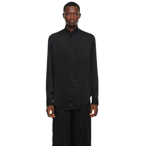 JULIUS 957SHM5 Black / Stand Collar Shirt