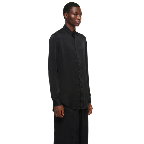 JULIUS 957SHM5 Black / Stand Collar Shirt