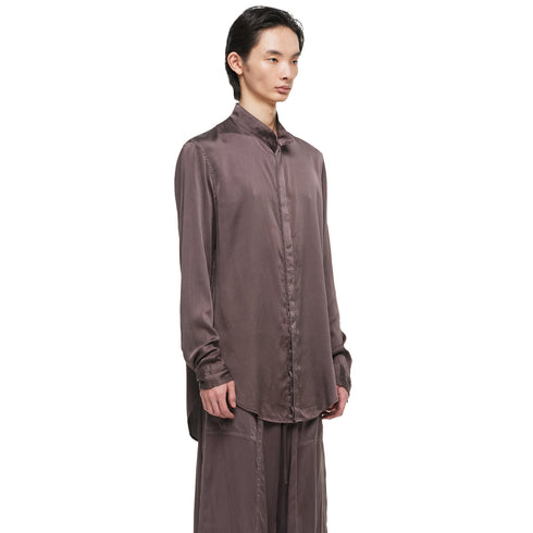 JULIUS 957SHM5 Ash Purple / Stand Collar Shirt
