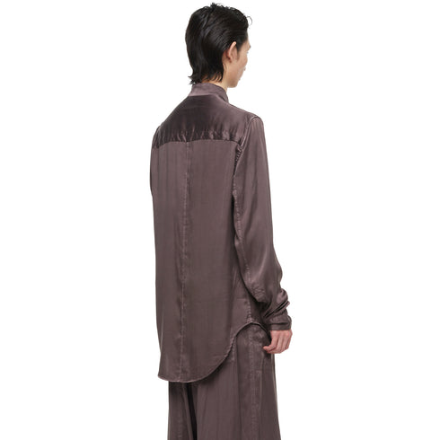 JULIUS 957SHM5 Ash Purple / Stand Collar Shirt