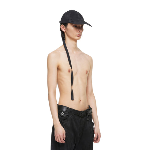 077ACU46 Charcoal / Long Belt Cap