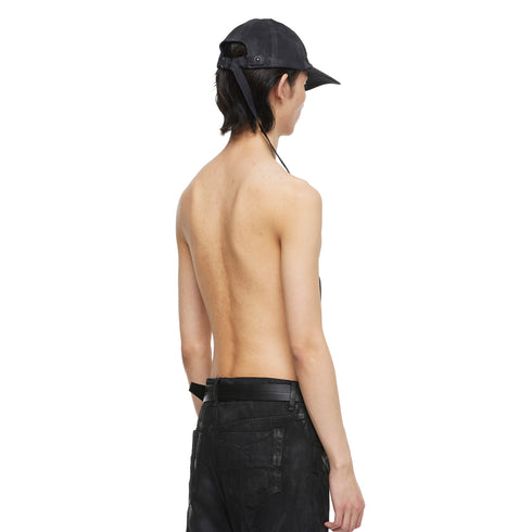 077ACU46 Charcoal / Long Belt Cap