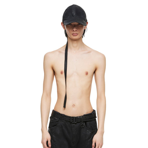 077ACU45 Black / Long Belt Cap