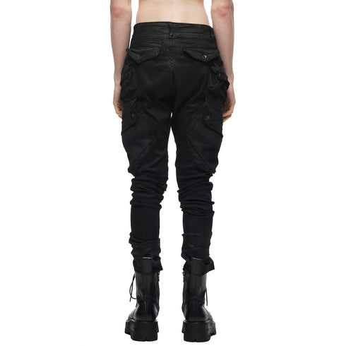 JULIUS 077PAM8 Black / Gas Mask Nallow Pants