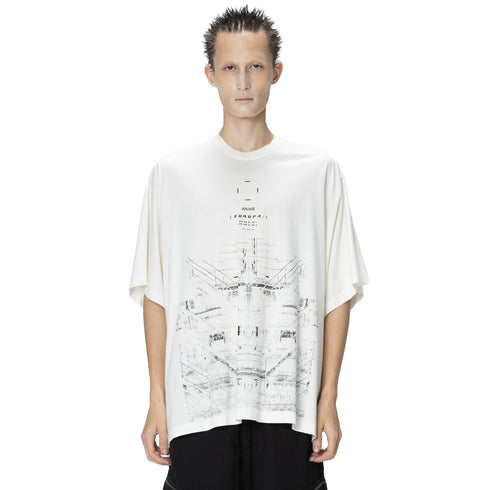 JULIUS 907CPM2 Off White / Europa Graphic Oversized T-Shirt
