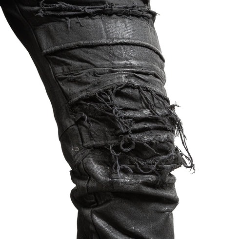 JULIUS 917PAM2-C Black / Destroyed Biker Pants