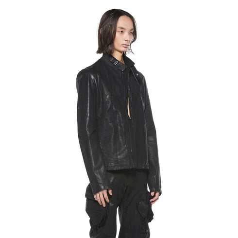 JULIUS 927BLM3-C Black / Coated Prism Biker Jacket