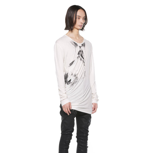 JULIUS 927CPM2 Off White / Numinous Print Cueved Top