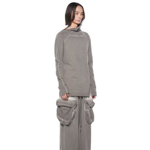 JULIUS 927CUM2 Cement / Arched Hem High Neck Top