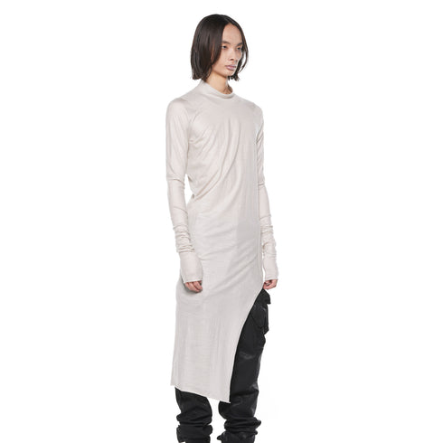 JULIUS 927CUM4 Light Plaster / Arched Long Hem High Neck Top