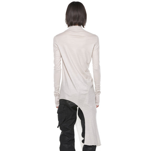 JULIUS 927CUM4 Light Plaster / Arched Long Hem High Neck Top