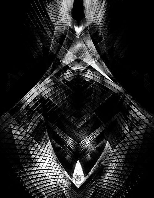 JULIUS 927CPM2 Black / Numinous Print Cueved Top