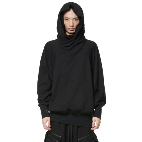 JULIUS 947CUM2 Black / W Neck Hoodie