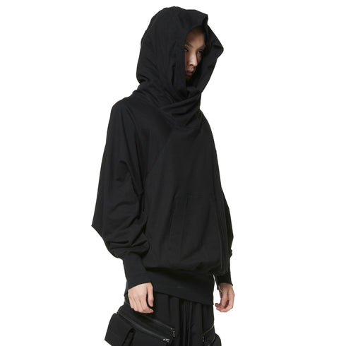 JULIUS 947CUM2 Black / W Neck Hoodie