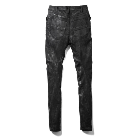 JULIUS 947PAM10-C Luster Black / Coated Bending Skinny Pants
