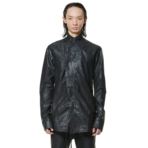 JULIUS 947SHM2 Black / Coated Coverd Neck Shirt