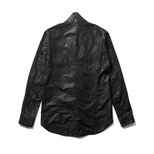 JULIUS 947SHM2 Black / Coated Coverd Neck Shirt
