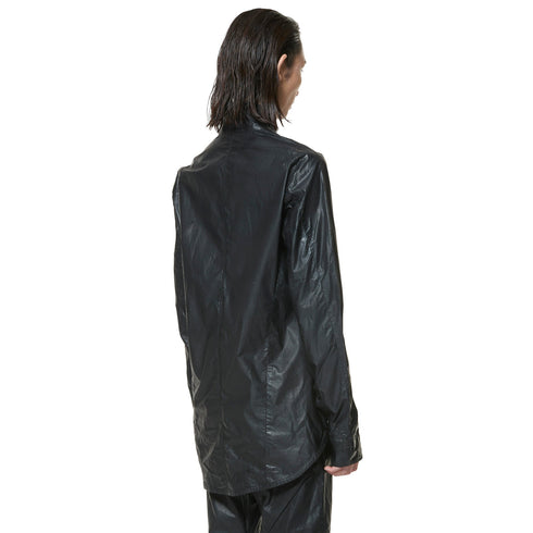 JULIUS 947SHM2 Black / Coated Coverd Neck Shirt