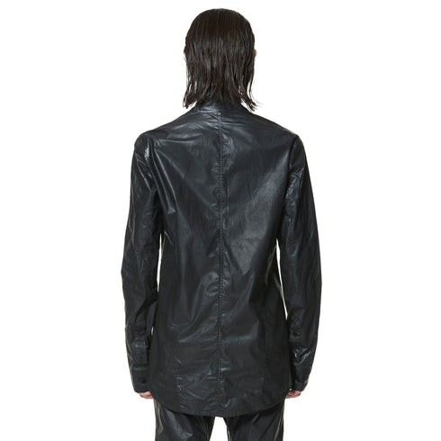 JULIUS 947SHM2 Black / Coated Coverd Neck Shirt