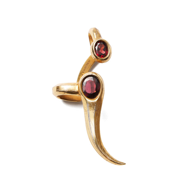 JULIUS 077ACU44 CRACKED GOLD / Horn Ear Cuffs Right