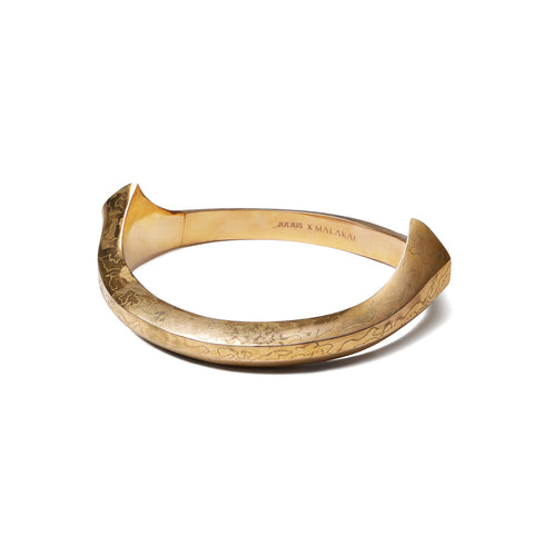 JULIUS 077ACU40 CRACKED GOLD / Horn Neck Cuff