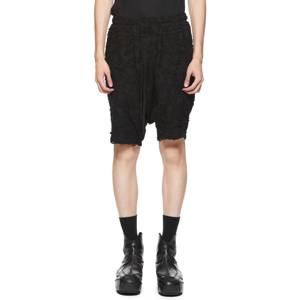 Drop Crotch Fibroin Shorts Black 897PAM21 – JULIUS TOKYO STORE