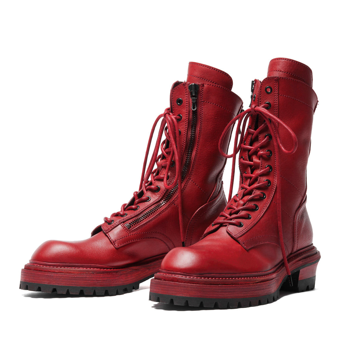 Side Zip Race Up Boots Red 957FWM2 – JULIUS TOKYO STORE