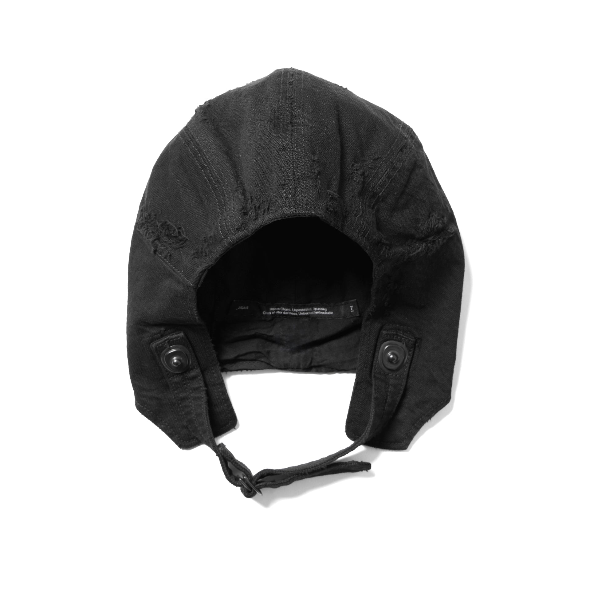 JULIUS ダメージ加工 ハット（ブラック） JULIUS ダメージ加工 ハット（ブラック）